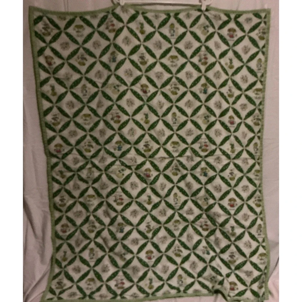 Vintage Handmade Little Lovables Baby Quilt, 40X56